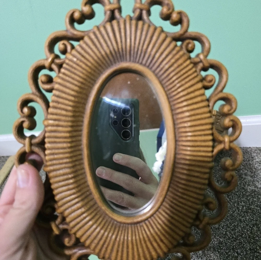 Vintage Homco Mirrors, Basket Faux Wicker Basket Weave Oval  MCM Gallery wall